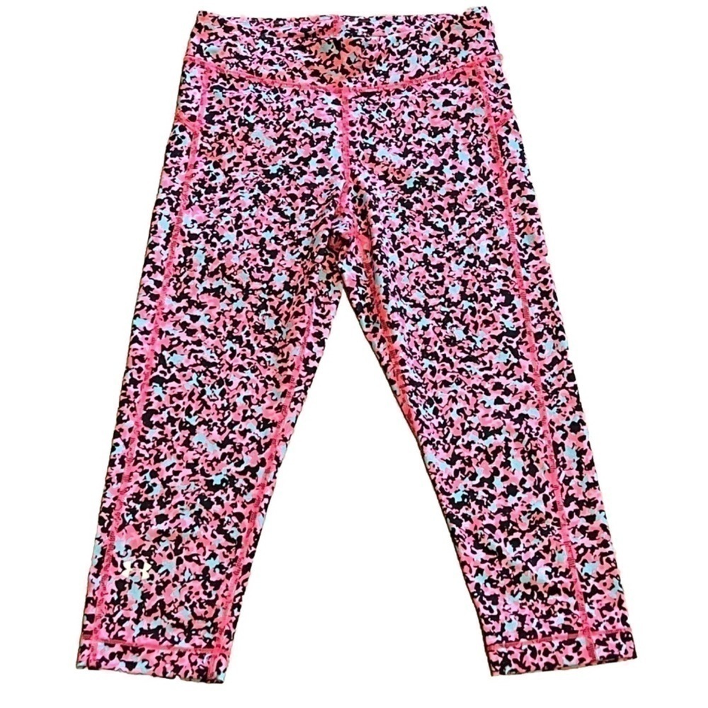 Under Armour Low Rise Capri Crop Leggings Pink Black Blue Extra Small Pull On